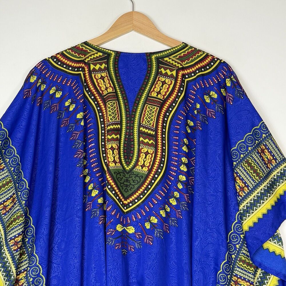 Sante Classics Blue Glitter Ethnic Pattern Beach Cover Shirt Top Womens One Size - Picture 6 of 7